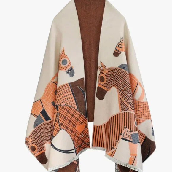 Anthro Kerri Horse Poncho Scarf - Picture 3 of 6